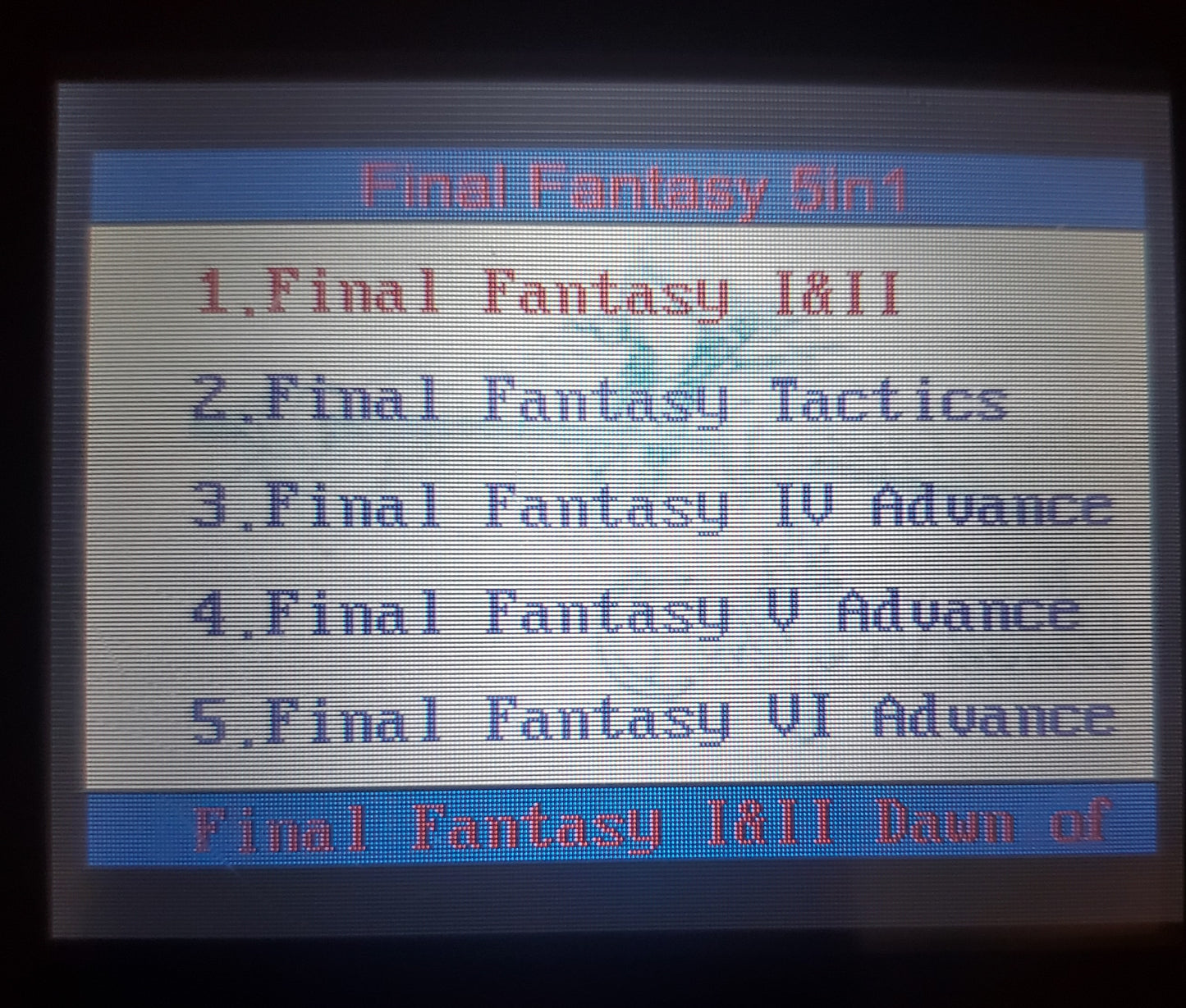 Final Fantasy 5 in 1 Fivefold Pack Video Game Cartridge GBA Game Boy Advance