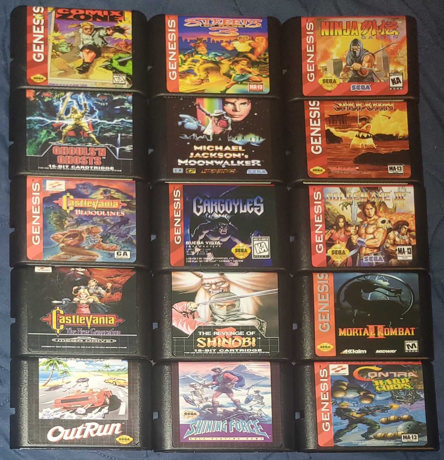 Sega Genesis Mega Drive Video Game Cartridges