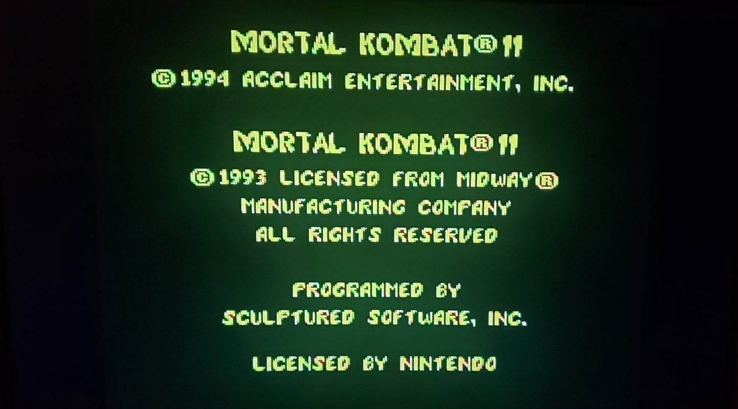 Mortal Kombat 2 SNES Video Game Cartridge Super Nintendo