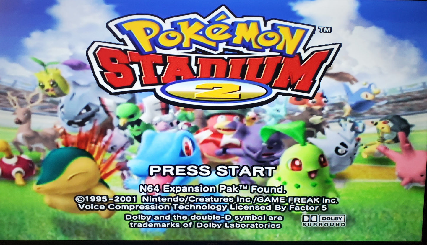 Pokemon Stadium 2 N64 Nintendo 64 Video Game Cartridge 2000