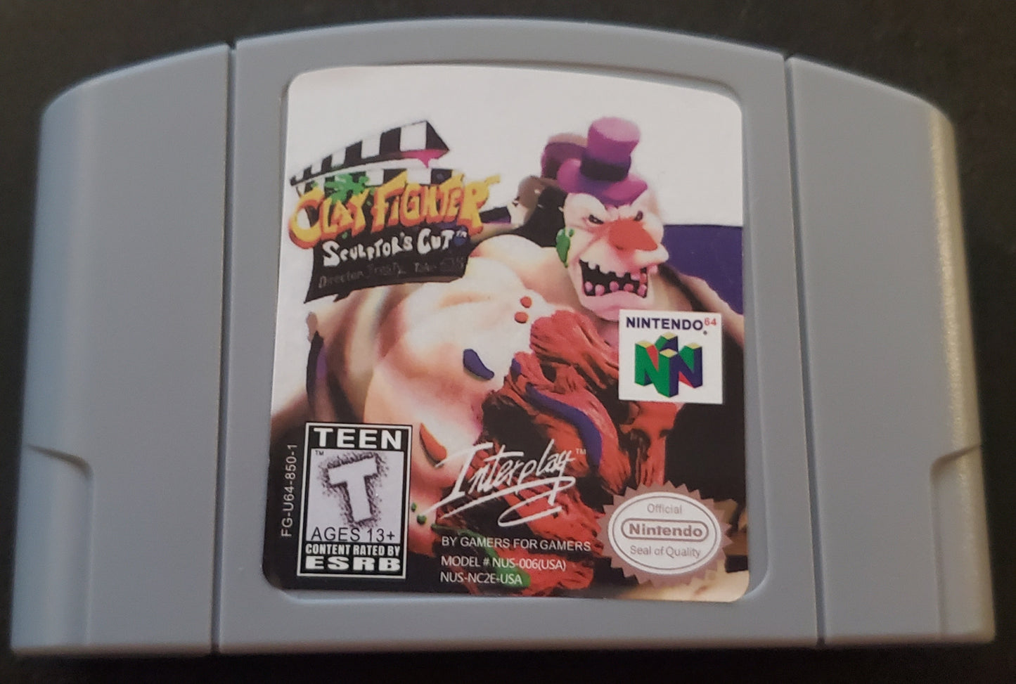 Clay Fighter Sculptor's Cut N64 Nintendo 64 Video Game Cartridge 1998