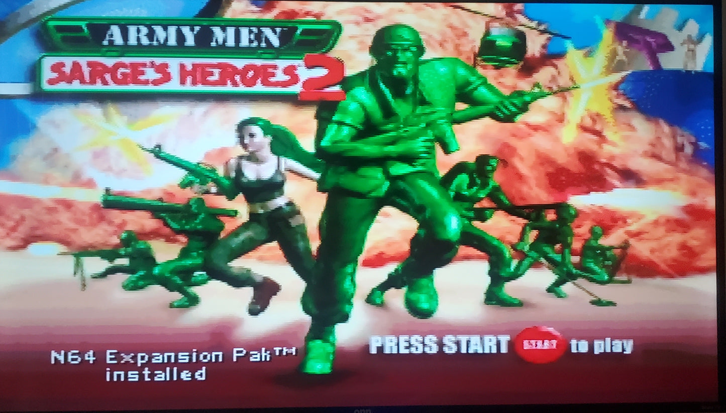 Army Men Sarge's Heroes 2 N64 Nintendo 64 Video Game Cartridge 2000