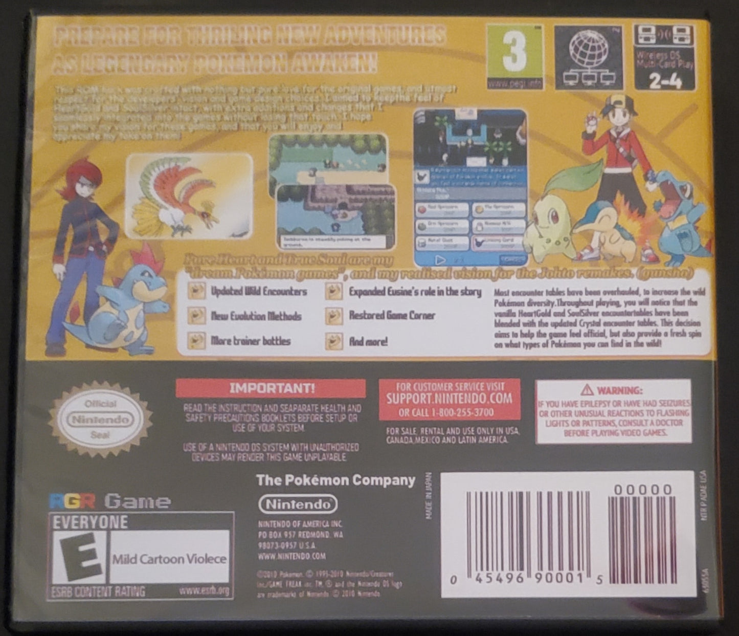 Pokemon Pure Heart Nintendo DS Custom ROM Hack Video Game Cartridge