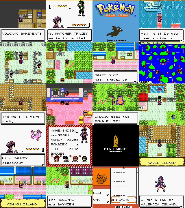 Pokemon Orange GBC ROM Hack Video Game Custom Gameboy Color