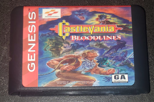 Castlevania Bloodlines Sega Genesis Mega Drive Video Game Cartridge