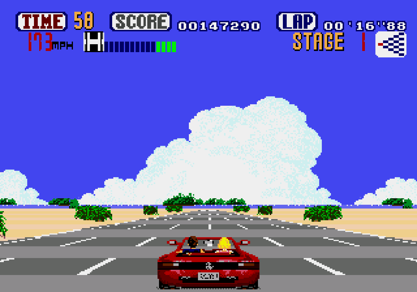 Outrun Sega Genesis Mega Drive Video Game Cartridge