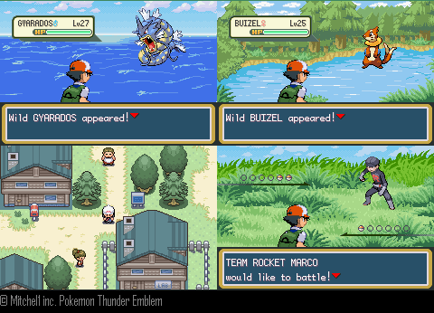 Pokemon Thunder Yellow GBA ROM Hack Video Game Custom Gameboy Advance