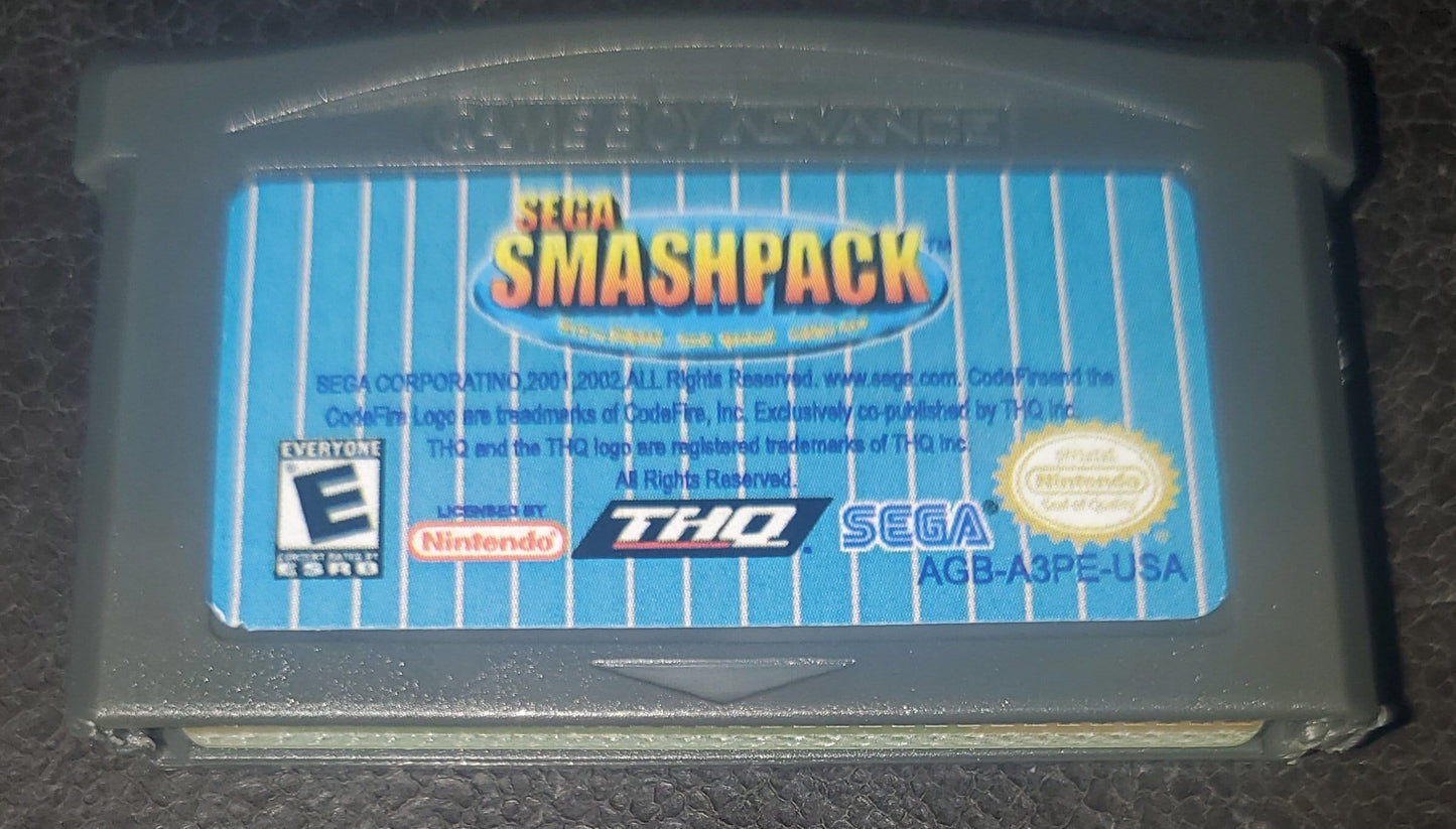 Sega Smash Pack GBA Video Game Cartridge Nintendo Game Boy Advance