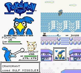 Pokemon Yellow Cramorant GBC ROM Hack Video Game Custom Gameboy Color