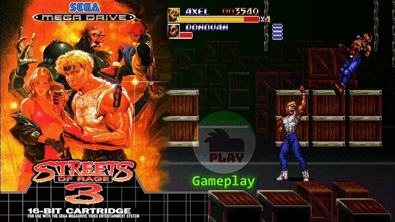 Streets of Rage 3 Sega Genesis Mega Drive Video Game Cartridge