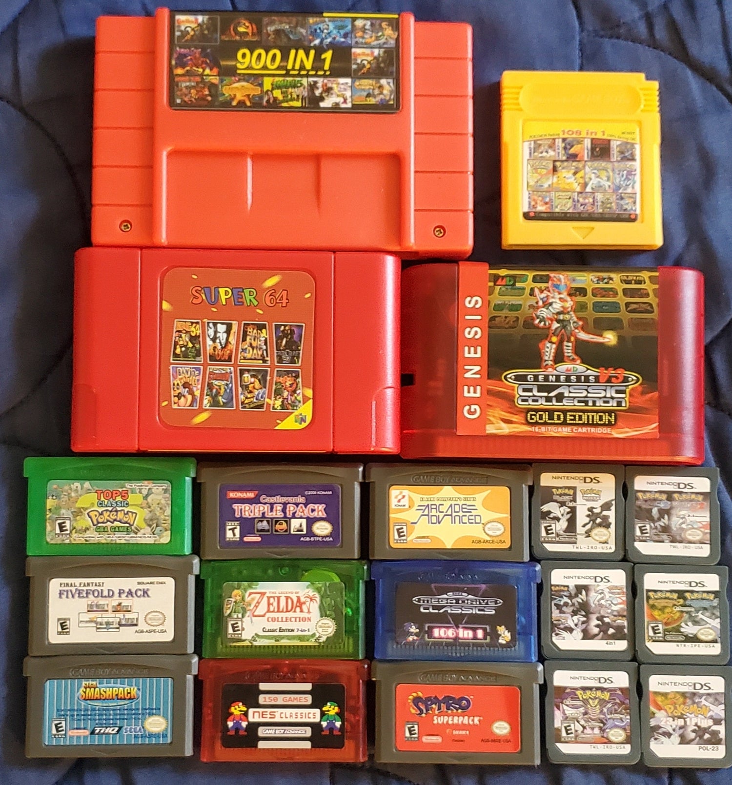 Multi Game Cartridges DS, GBA, GBC, N64, SNES Great Value