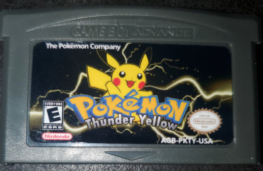Pokemon Thunder Yellow GBA ROM Hack Video Game Custom Gameboy Advance