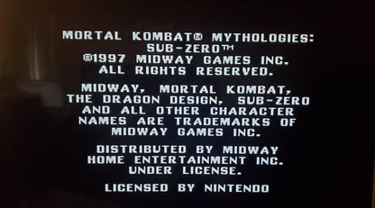 Mortal Kombat Mythologies: Sub-Zero N64 Nintendo 64 Video Game 1997
