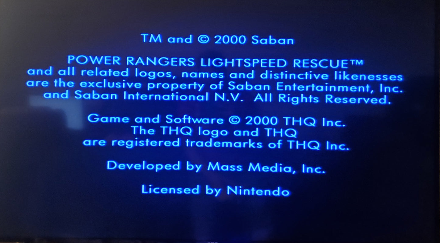 Power Rangers Lightspeed Rescue N64 Nintendo 64 Video Game Cartridge 2000