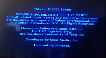 Power Rangers Lightspeed Rescue N64 Nintendo 64 Video Game Cartridge 2000