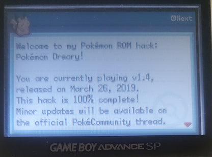 Pokemon Dreary GBA ROM Hack Video Game Boy Advance