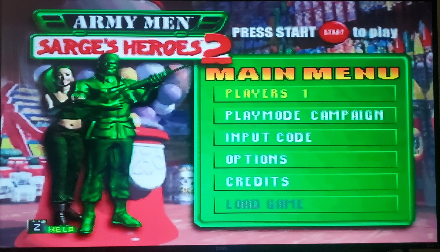 Army Men Sarge's Heroes 2 N64 Nintendo 64 Video Game Cartridge 2000