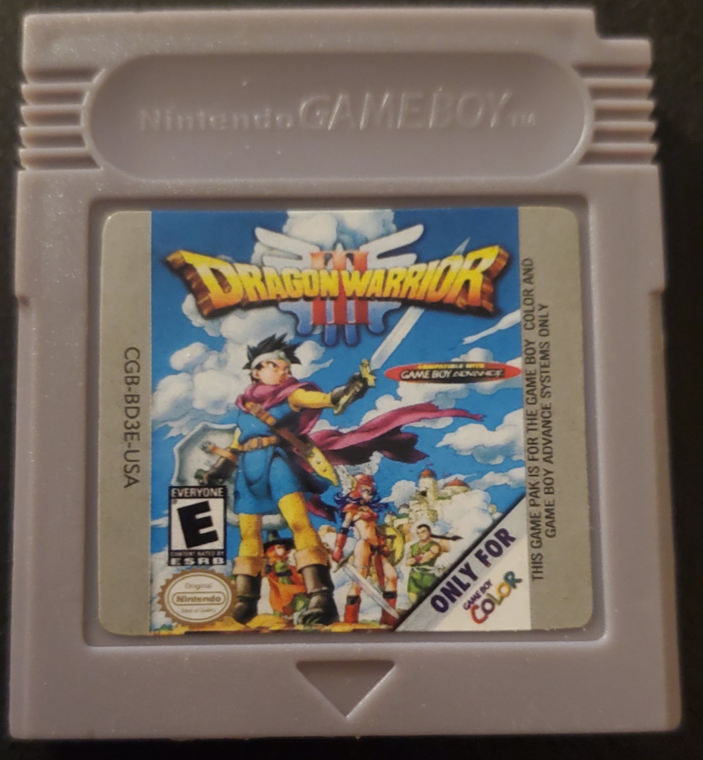 Dragon Warrior 3 Gameboy Color GBC Video Game Catridge 2001