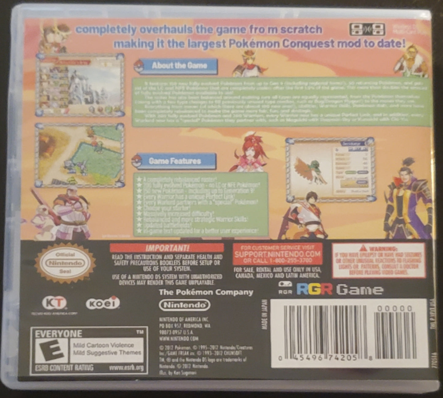 Pokemon Conquest Ultimate Video Game Nintendo DS with Box