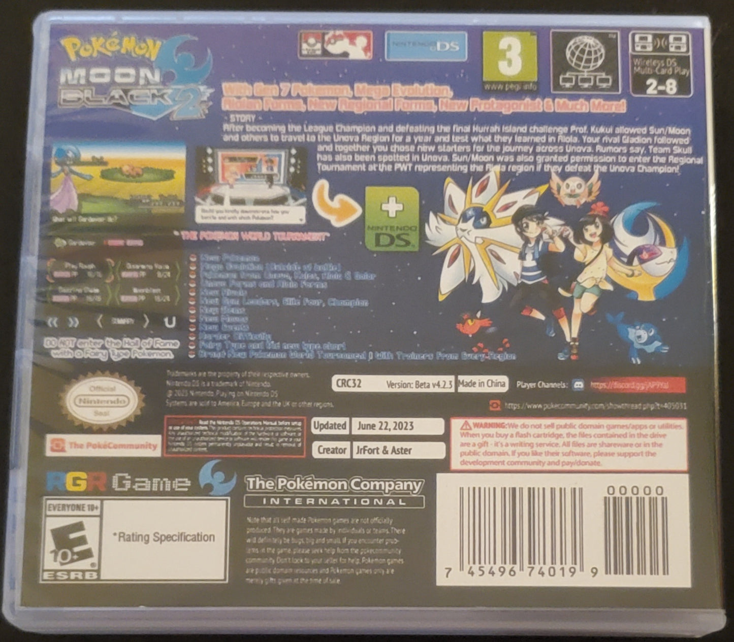 Pokemon Moon Black 2 Video Game Nintendo DS with Box