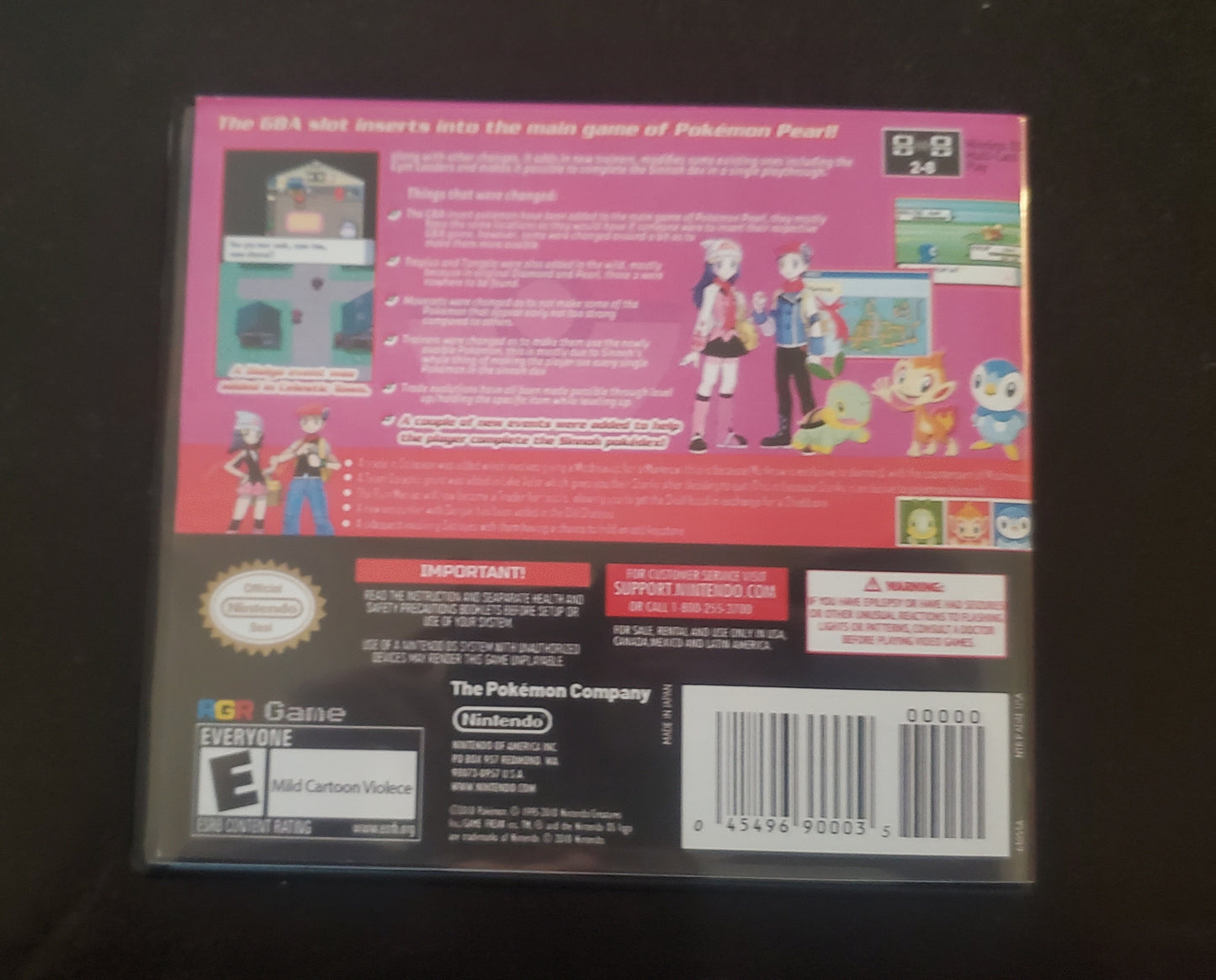 Pokemon SlotMod Pearl Nintendo DS Custom ROM Hack Video Game Cartridge