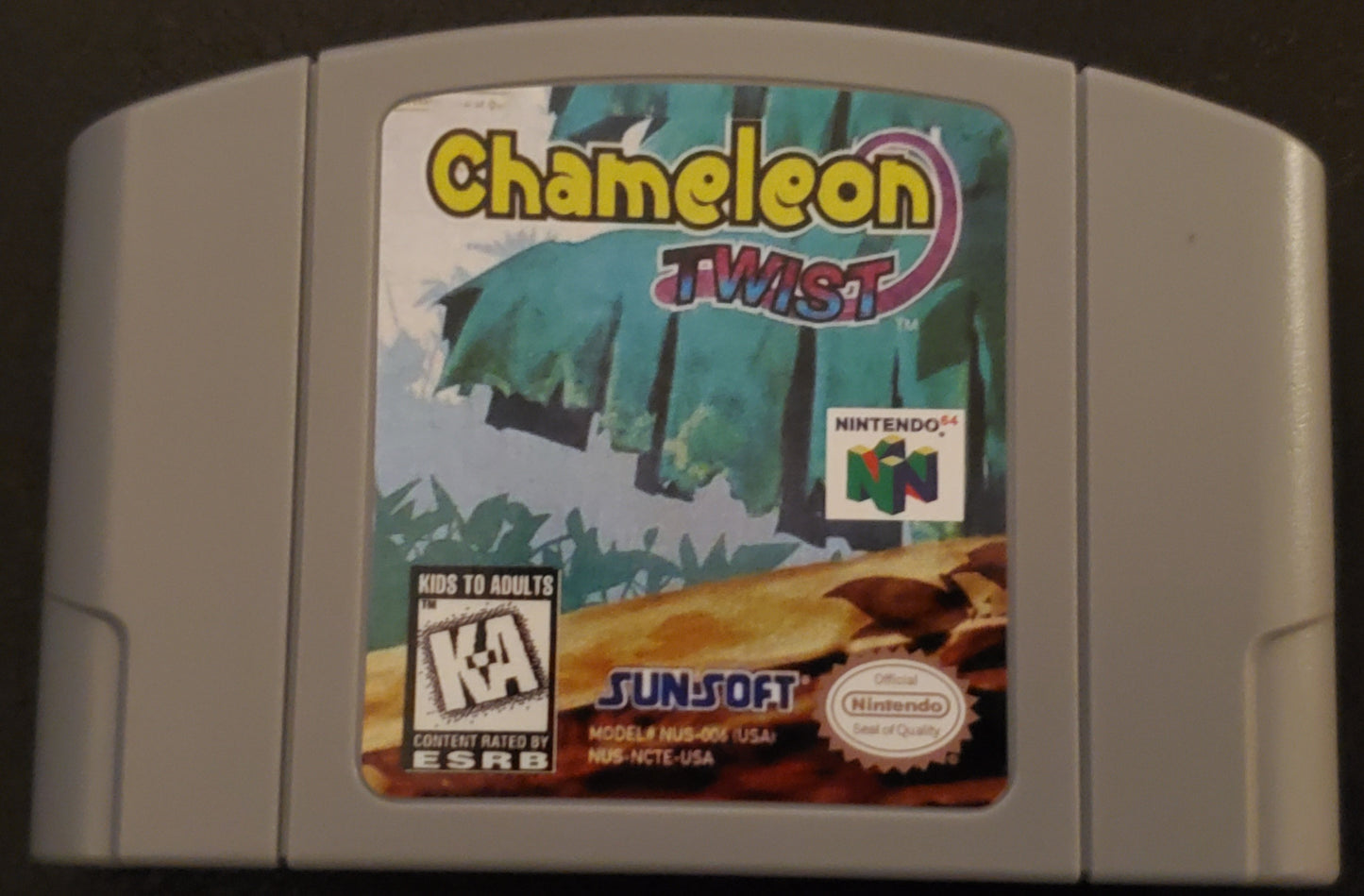 Chameleon Twist 1 N64 Nintendo 64 Video Game Cartridge 1997