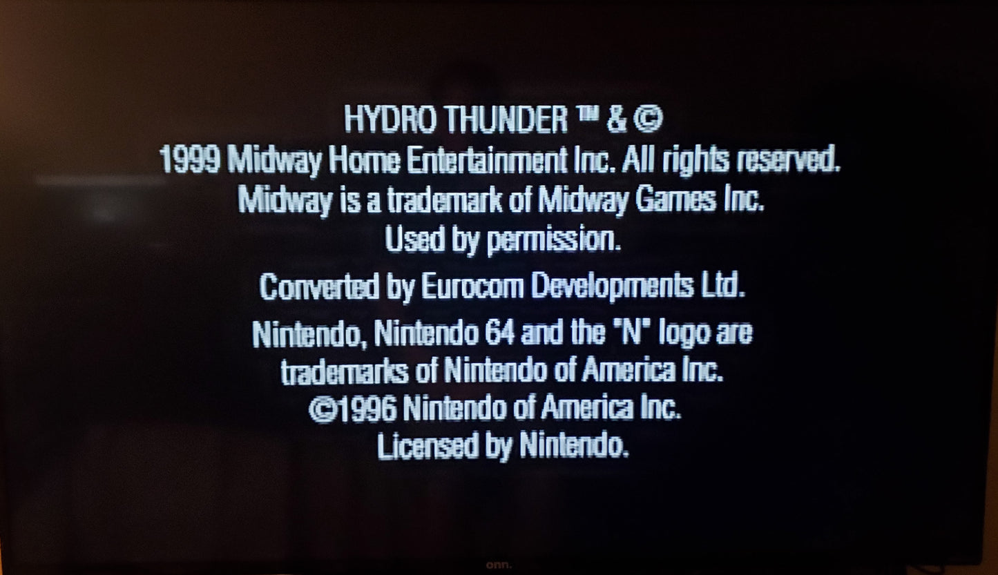 Hydro Thunder N64 Nintendo 64 Video Game Cartridge 1999