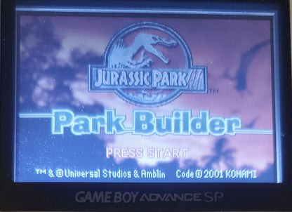 Jurassic Park 3 Park Builder GBA Video Game Boy Advance 2001