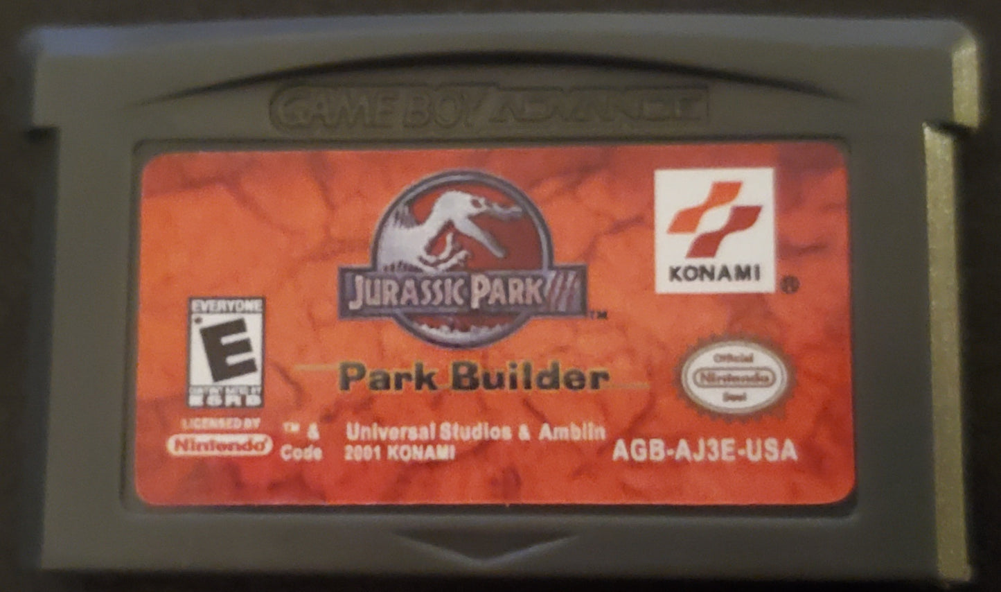Jurassic Park 3 Park Builder GBA Video Game Boy Advance 2001