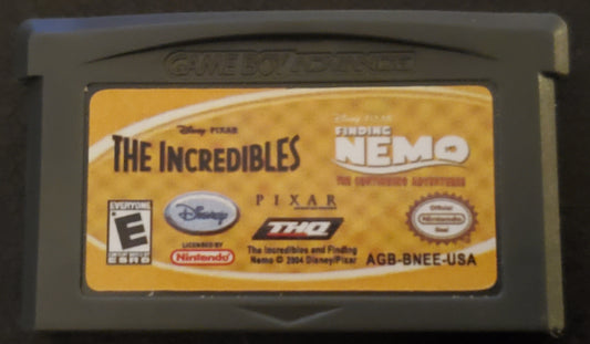 The Incredibles and Finding Nemo GBA Video Game Boy Advance 2007