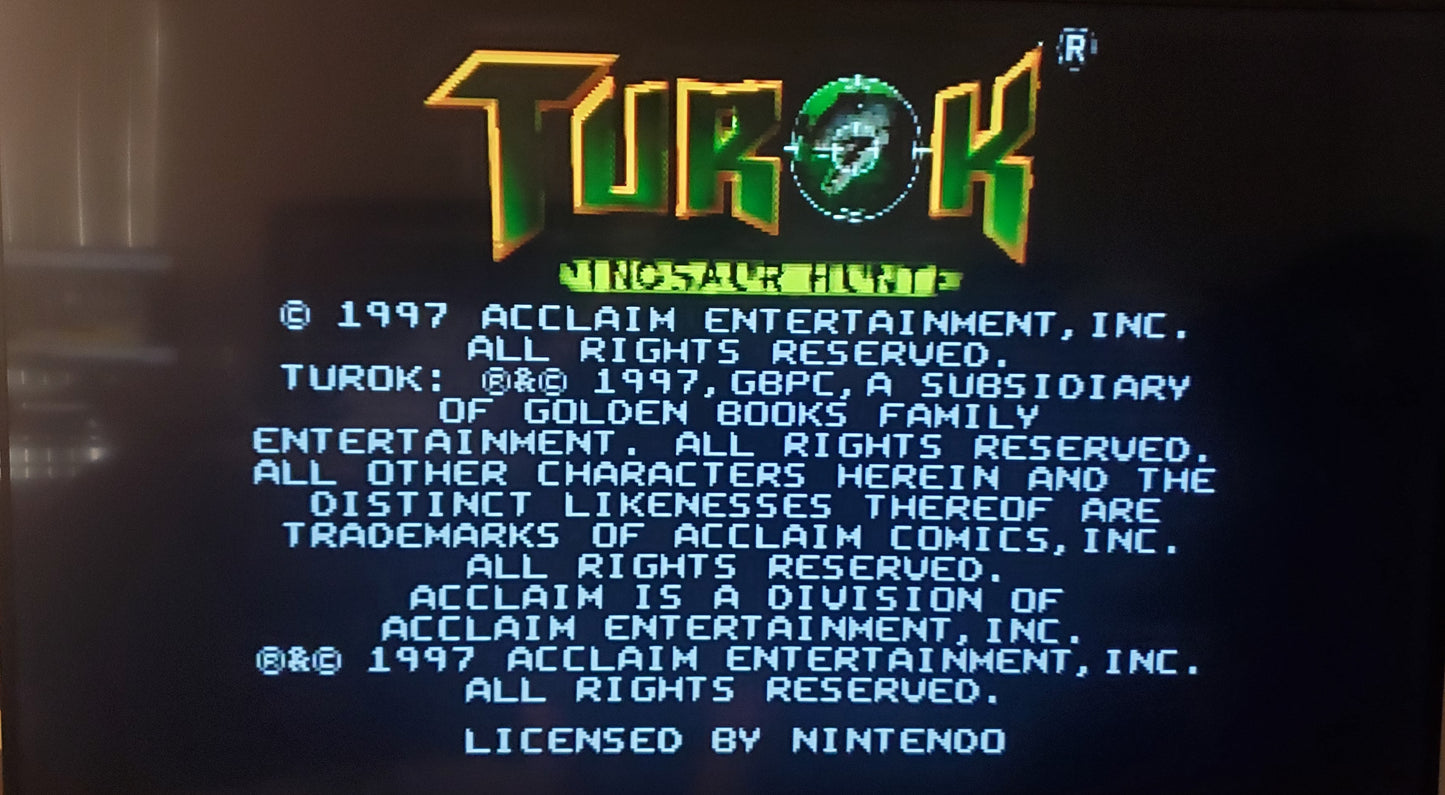 Turok 1 Dinousar Hunter N64 Nintendo 64 Video Game Cartridge 1997