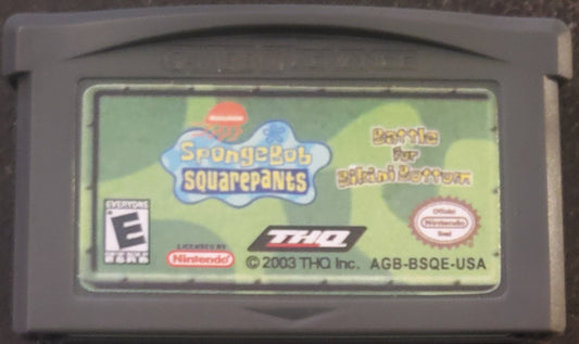 SpongeBob SquarePants Battle Bikini Bottom GBA Video Game Boy Advance