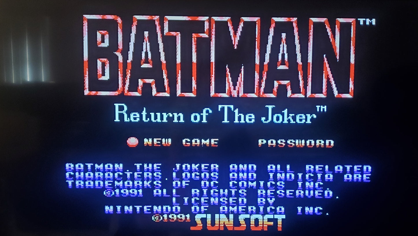 Batman Return of the Joker NES Video Game Nintendo Entertainment System