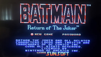 Batman Return of the Joker NES Video Game Nintendo Entertainment System