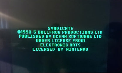 Syndicate SNES Video Game Cartridge Super Nintendo 1995