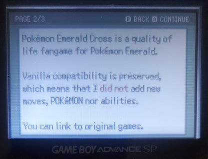 Pokemon Emerald Cross GBA Pokemon ROM Hack Video Game Boy Advance