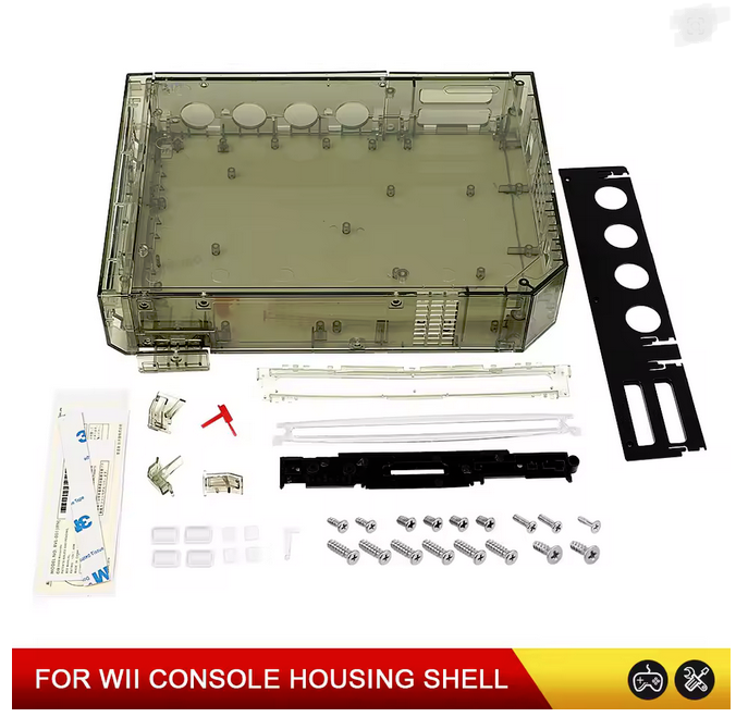 NintendoWiiReplacementShellHousingSmokeBlackClearTransparent
