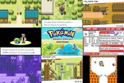 Pokemon Emerald Seaglass GBA Pokemon ROM Hack Video Game Boy Advance