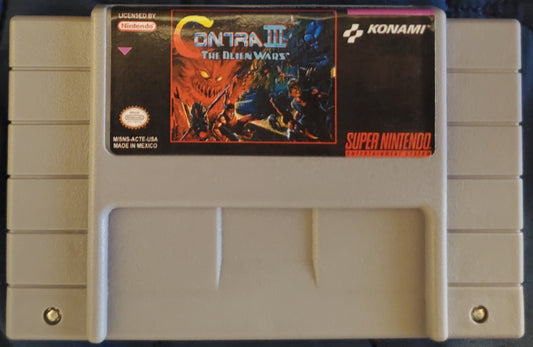 Contra 3 The Alien Wars SNES Video Game Cartridge Super Nintendo
