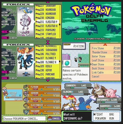 Pokemon Delta Emerald GBA ROM Hack Video Game Boy Advance