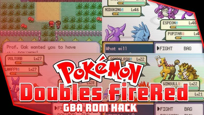 Pokemon Doubles FireRed GBA ROM Hack Video Game Boy Advance