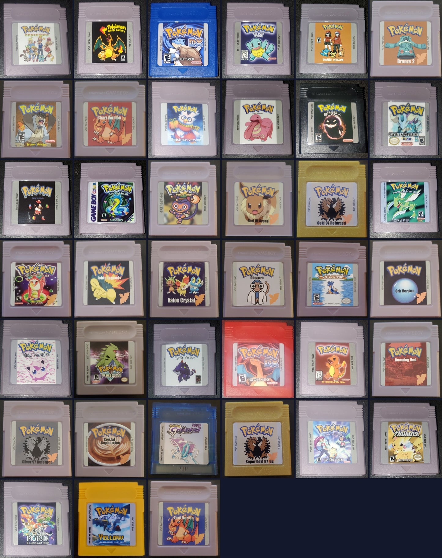 GBC Pokemon ROM Hack Video Game Cartridge Game Boy Color
