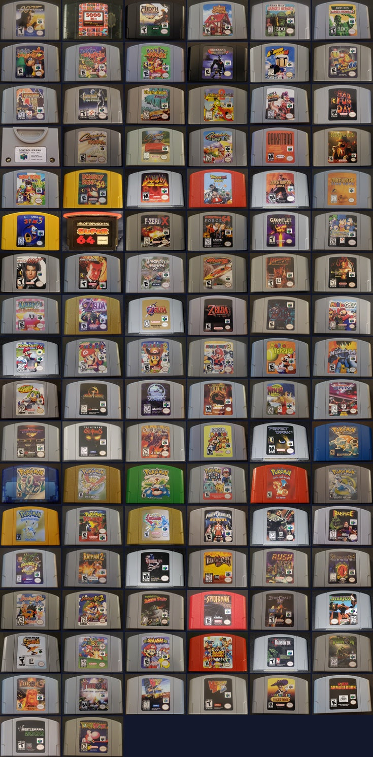 N64 Nintendo 64 Video Game Cartridge Collection