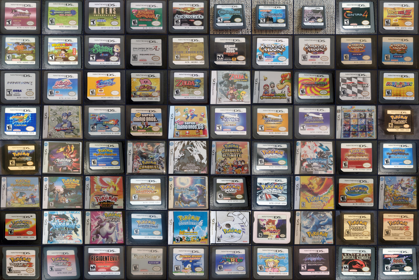 Nintendo DS Video Game Cartridge Collection NDS Pokemon