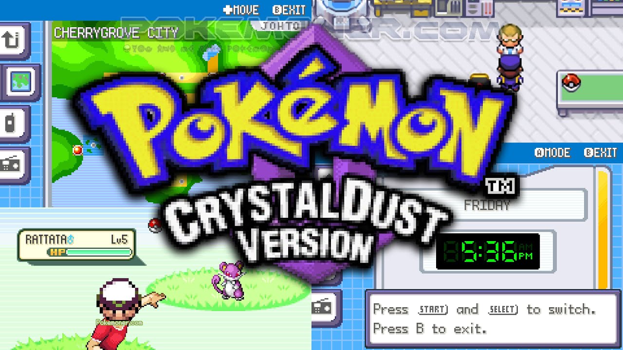 Pokemon CrystalDust GBA ROM Hack Video Game Boy Advance
