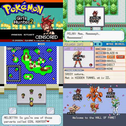 Pokemon Girls Hunter 2 GBA Pokemon ROM Hack Video Game Boy Advance