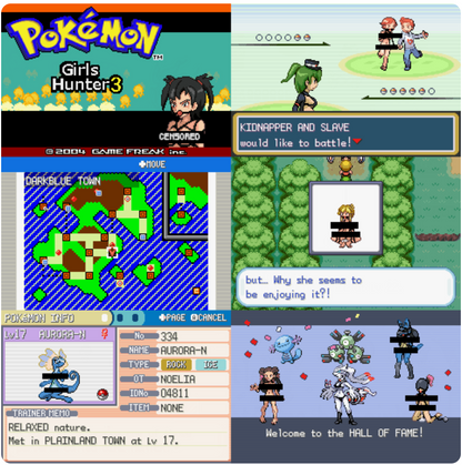 Pokemon Girls Hunter 3 GBA Pokemon ROM Hack Video Game Boy Advance