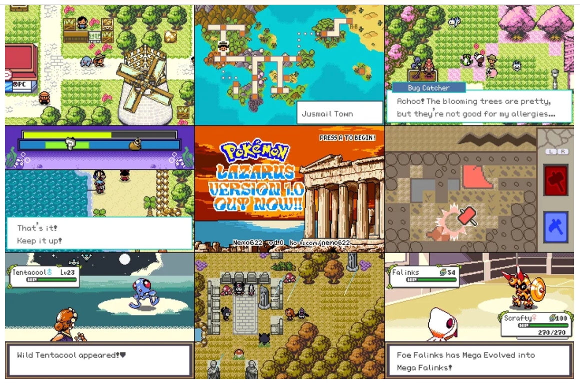 Pokemon Lazarus GBA ROM Hack Video Game Custom Gameboy Advance