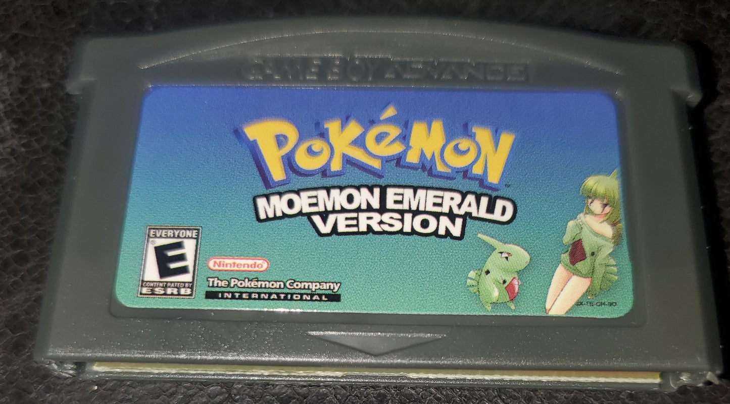 Pokemon Moemon Emerald GBA ROM Hack Video Game Custom Gameboy Advance