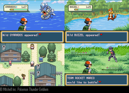 Pokemon Thunder Yellow GBA ROM Hack Video Game Custom Gameboy Advance